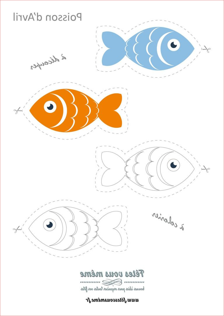 coloriage poissons maternelle luxe photos planche a imprimer avec des poissons davril a decouper en