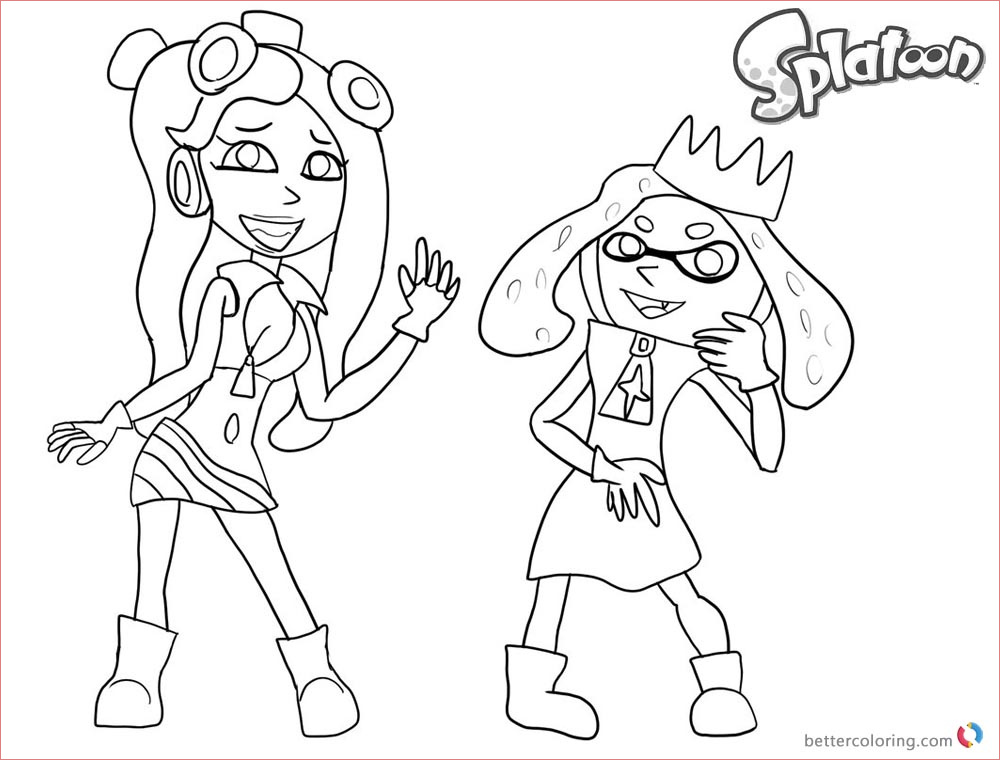 splatoon coloring pages splatoon 2 pearl and marina sketch art