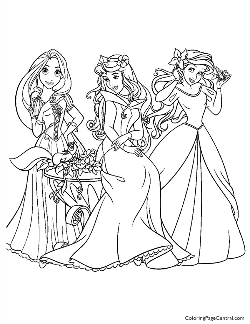 disney princesses 10 coloring page