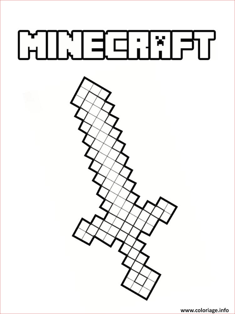 epee minecraft coloriage