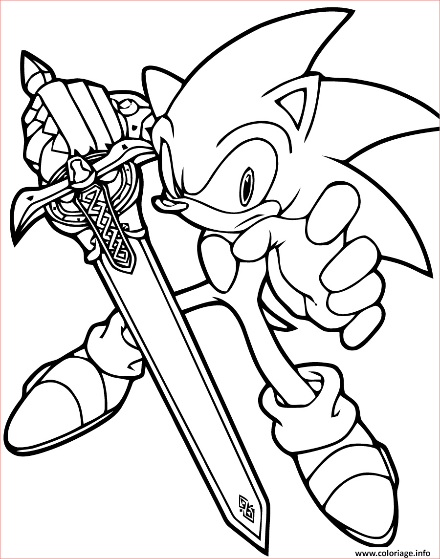 super sonic epee coloriage