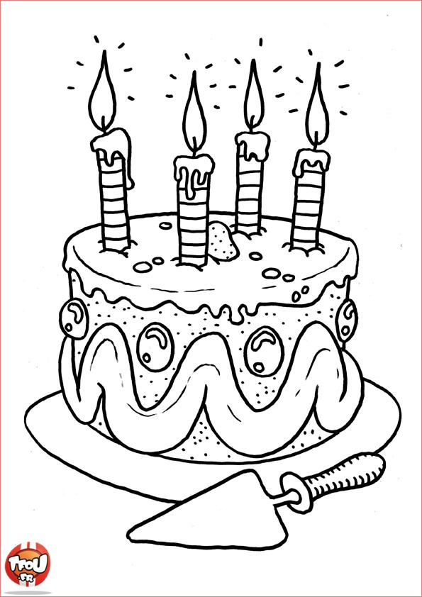 dessin de gateau d anniversaire colorier