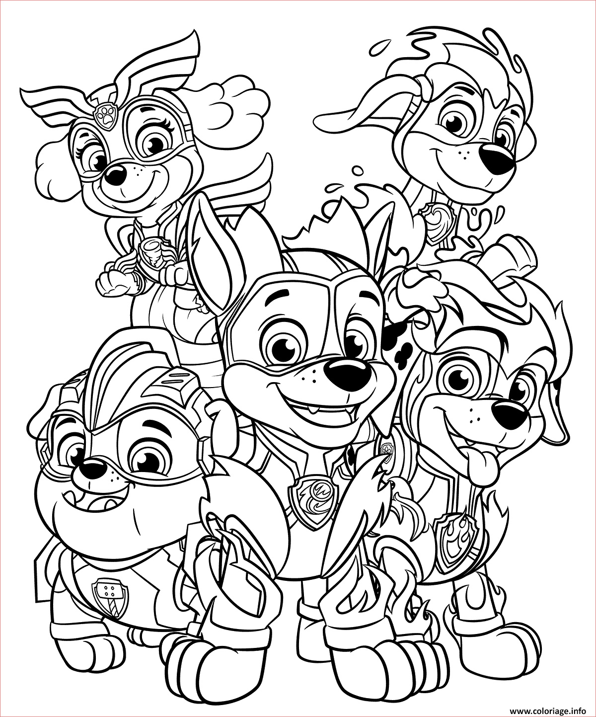 pat patrouille mighty pups coloriage dessin